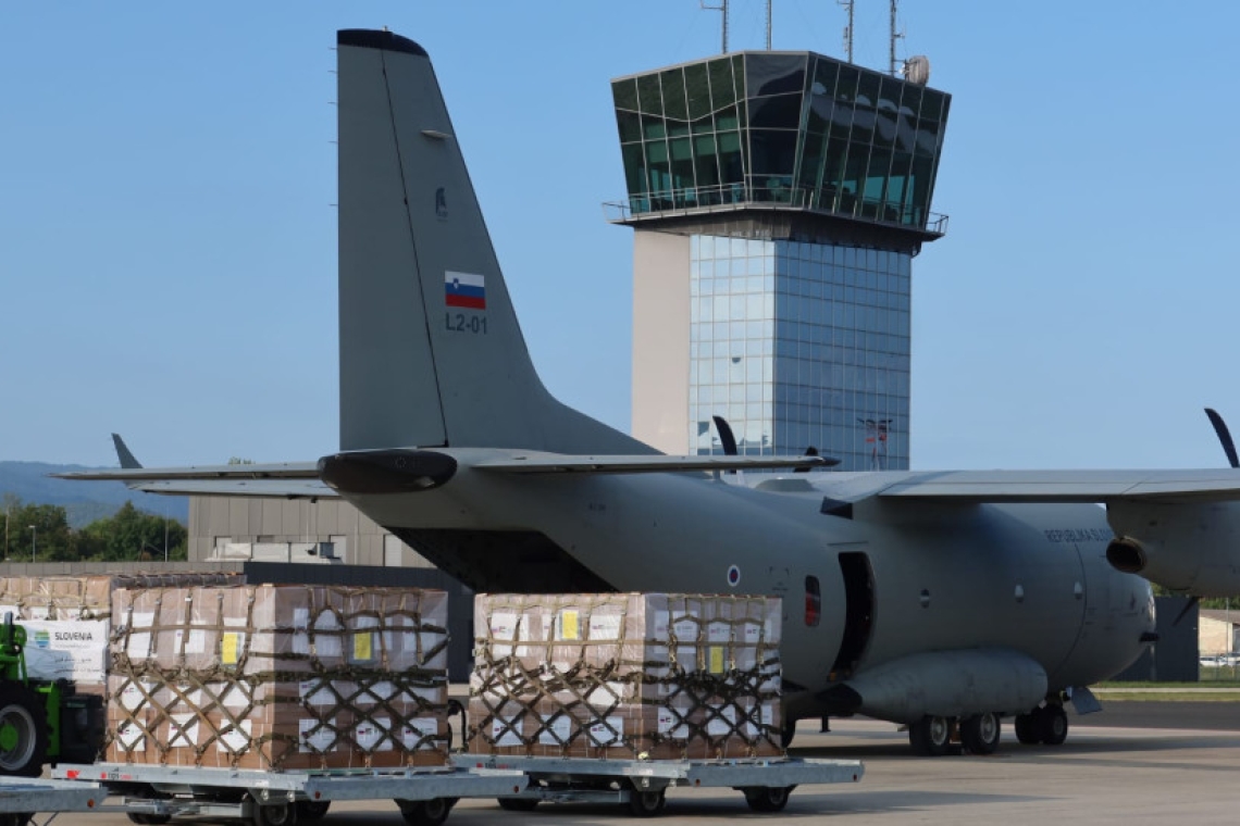 Slovenska vojska dostavila prvo pošiljko pomoči za prebivalce Gaze